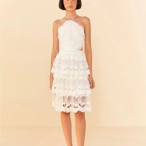 NWT Farm Rio White Richelieu Midi Dress XL